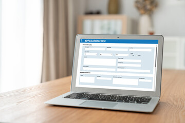 Fototapeta premium Online application form for modish registration on the internet website