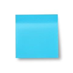 Blank blue sticky paper note. isolated on transparent background