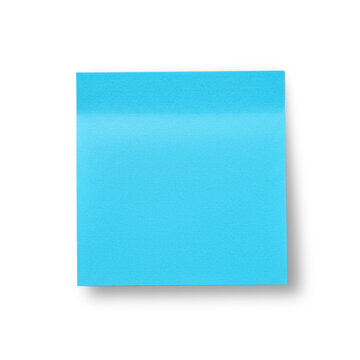 Blank blue sticky paper note. isolated on transparent background