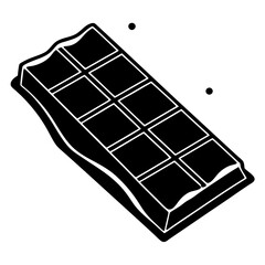 chocolate bar on white background. chocolate bar silhouette vector
