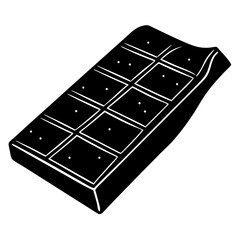 chocolate bar on white background. chocolate bar silhouette vector