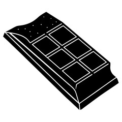 chocolate bar on white background. chocolate bar silhouette vector