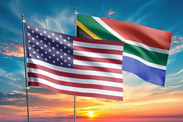 The flags of the United States and south-africa are symbols of international relations