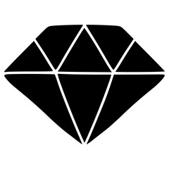 diamond hand drawn doodle glyph icon