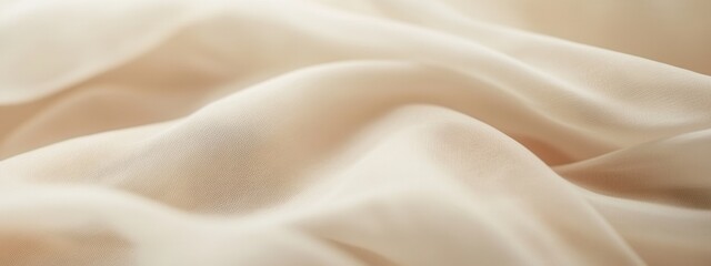 Fototapeta premium Elegant Draped Beige Silk Fabric Texture Background