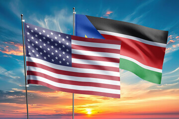 The flags of the United States and south-sudan are symbols of international relations