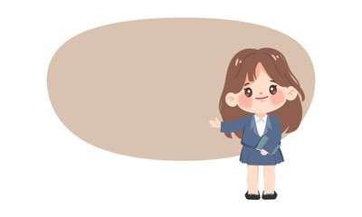 Businesswoman character standing pose. illustration vector design.