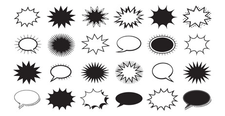 Black speech bubble collection. Set of speech bubble. Speech bubble comic