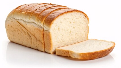 Freshly Baked Sliced White Bread Loaf with Golden-Brown Crust