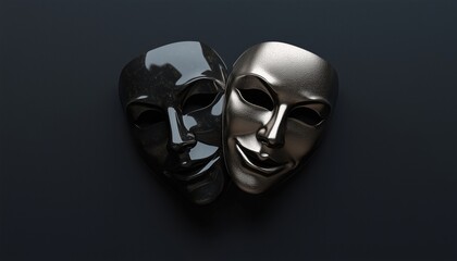 Theatrical Masks For Tragedy, Drama, And Comedy: Cinema Movie Ticket, Ready For A Comedy Movie In The Theatre. Entertainment Media Film. Cinema Mask Rendering.