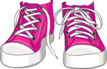 Pink sneakers isolated on white