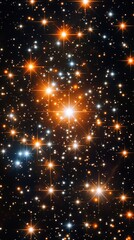 Obraz premium Celestial cluster revealing vibrant stars illuminated in deep space