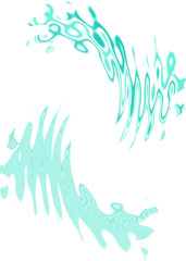 An abstract transparent psychedelic wavy spiral shape design element overlay.