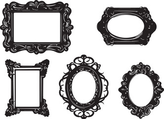 Set frames. Hand drawn vector illustration	