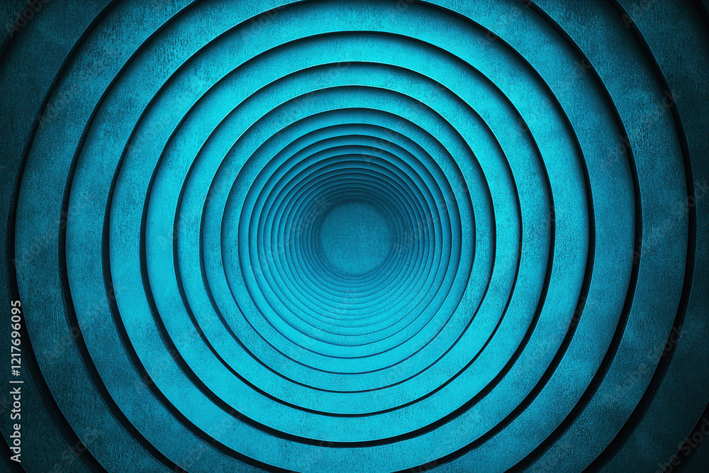 Poster radial gradient pattern creating an aquatic aesthetic with vibrant teal center and deep blue edges i