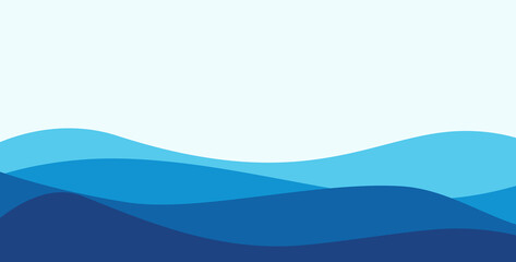 Summer vector illustration of a wallpaper with blue colors that simulate sea waves