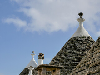 Detalle de Trullo: construcción típica de la ciudad de Alborebello en la provincia de Bari....