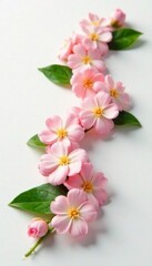 Fototapeta premium Fragrant jasmine flowers in a garland of soap on white background, fragrance, perfumed flowers, floral