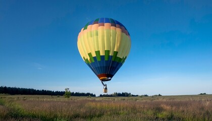 뜨거운 공기 풍선이 떠오르는 모습, 고도가 높아질수록 풍선의 색이 점점 밝아지는 표현