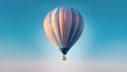 Fototapeta premium 뜨거운 공기 풍선이 떠오르는 모습, 고도가 높아질수록 풍선의 색이 점점 밝아지는 표현