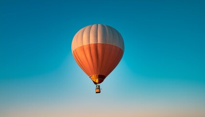 Naklejka premium 뜨거운 공기 풍선이 떠오르는 모습, 고도가 높아질수록 풍선의 색이 점점 밝아지는 표현