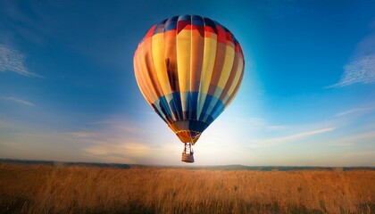 뜨거운 공기 풍선이 떠오르는 모습, 고도가 높아질수록 풍선의 색이 점점 밝아지는 표현