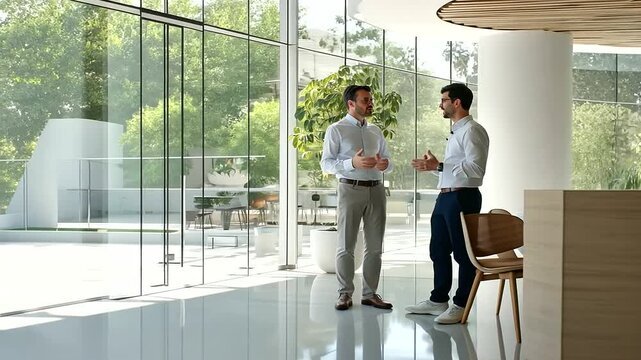 Corporate Mentor Advising Young Professional in Modern Office