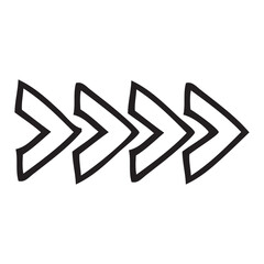 Doodle up arrow symbol hand drawn with thin line. Graphic design element isolated on white background. Vector illustration