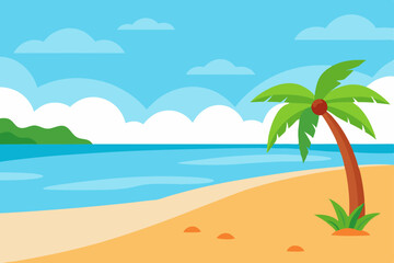 tropical island with palm trees