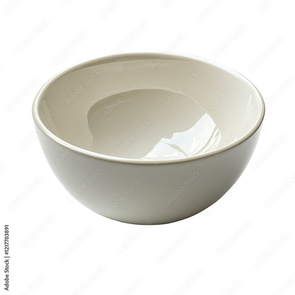 Poster empty ceramic bowl isolated on a transparent background for culinary and design applications, empty 