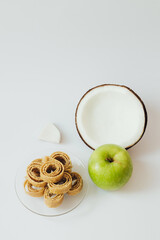 Homemade summer fruit pastille. Sweet vegetarian dessert. Pastille rolls. Raw food, vegan sweetness, dessert without sugar and flour. For text and articles on health