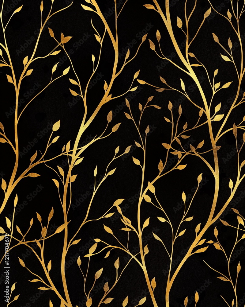 Poster a pattern of thin laurel branches intertwined with_021