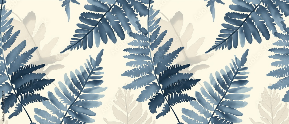 Poster a pattern with a fern covered with frost in a mini_018