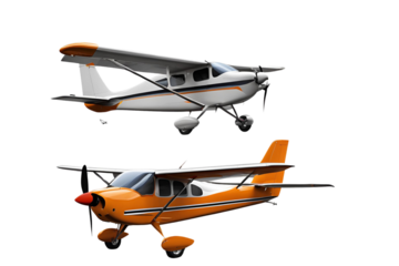 Close-Up of a Small Airplane Isolated on a White Background, Great for Travel, Aviation, and Transportation Designs