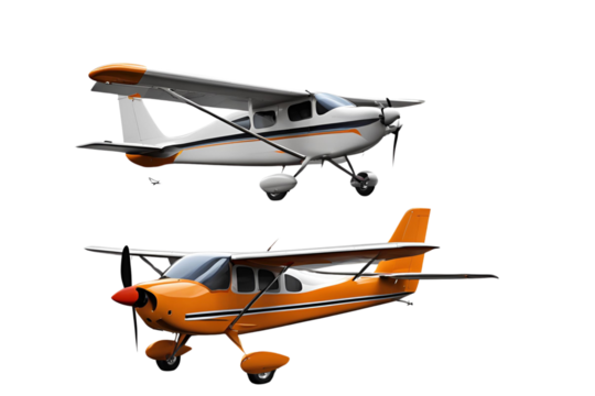 Close-Up of a Small Airplane Isolated on a White Background, Great for Travel, Aviation, and Transportation Designs