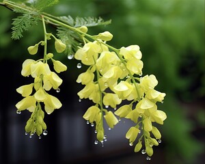 Exotically Ornament Your Garden or Park with Sophora Japonica Leaf and Flower Shaft