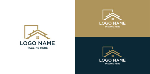 Vector logo with abstract image of a house