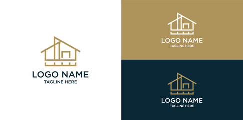 Vector logo with abstract image of a house