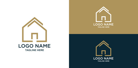 Vector logo with abstract image of a house
