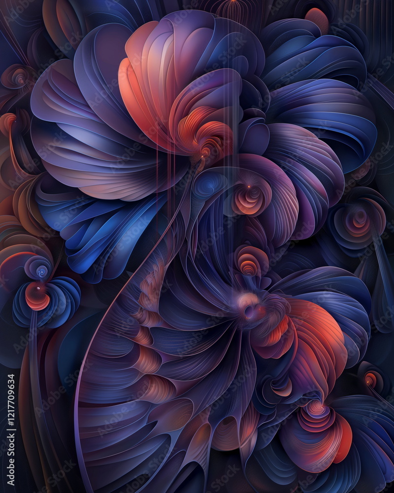 Poster floral pattern with a soft glow effect in the art _002