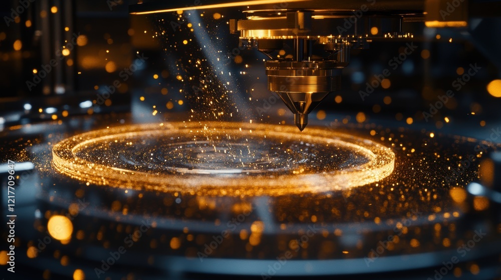 Poster a detailed focus on a highprecision 3d printer in action with layers of a bespoke product being buil