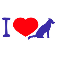 Dog I Love Dogs Heart Symbol Cool Dogs Lover Logo Design Lover Art Vector Illustration Card T-Shirt Poster Sticker Graphic Print Decorative Drawing Isolated Logo Decoration Symbol Creative Cool Style
