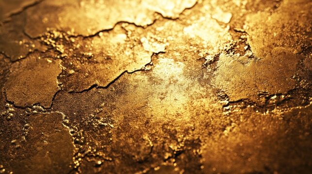 Golden textured surface, close-up, background blur, design element
