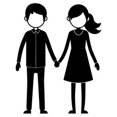 couple black silhouette vector, Simple silhouette Design vector icon with white background. Love couple, valentines day