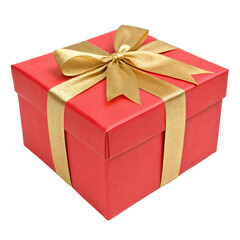 Obraz premium Red gift box. Gift box isolated on white background. Png.