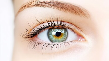 Fototapeta premium Dramatic eyelashes, closeup of woman eye with long, lush lashes 