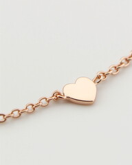Thin chain with a heart-shaped pendant. Eco-Futuri_003