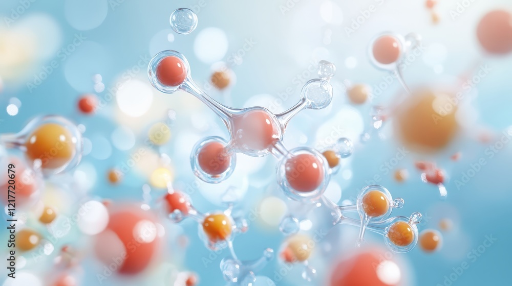 Aufkleber detailed visualization of complex molecular structure with interconnected spheres