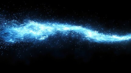 Fototapeta premium Blue energy stream, cosmic background, digital art, website design