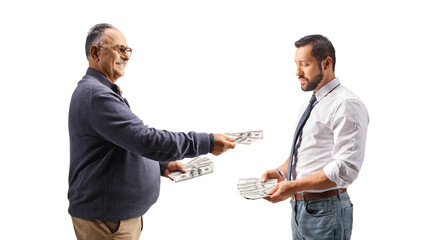 Men exchanging money
